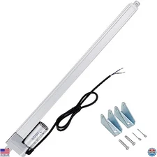 20" 12V Linear Actuator - 300N/66lbs Lift, 1.77"/sec Speed & Mounting Bracket