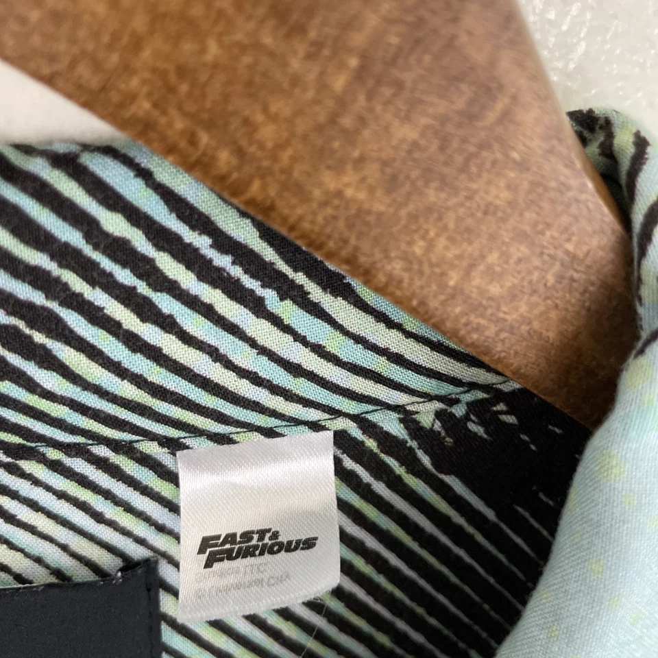 H&M Viscose Shirt Mens Large Standard Fit Multicolor Short Sleeve Fast & Furious - Image 4 of 4