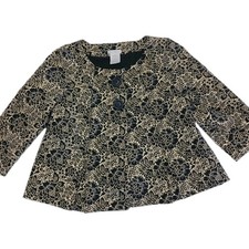 Gold Black Metallic Brocade Crop Jacket M Glam Party Holiday Formal Date Event