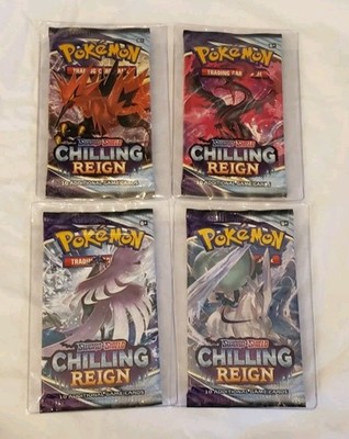 4x Pokemon TCG Chilling Reign Booster Packs Sword & Shield Sealed