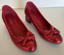 Wizard Of Oz Dorothy  s Ruby Red Slippers Licensed Adult SZ 8, 2  Heel Excellent