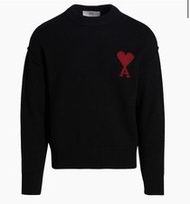 Ami Alexandre Mattiussi ADC Logo Black Small 100 Wool Crewneck Sweater NW0T