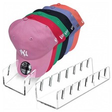 Hat Organizer for Baseball Caps, 2 Pcs No Install Acrylic Hat Stand for 14 Ba...