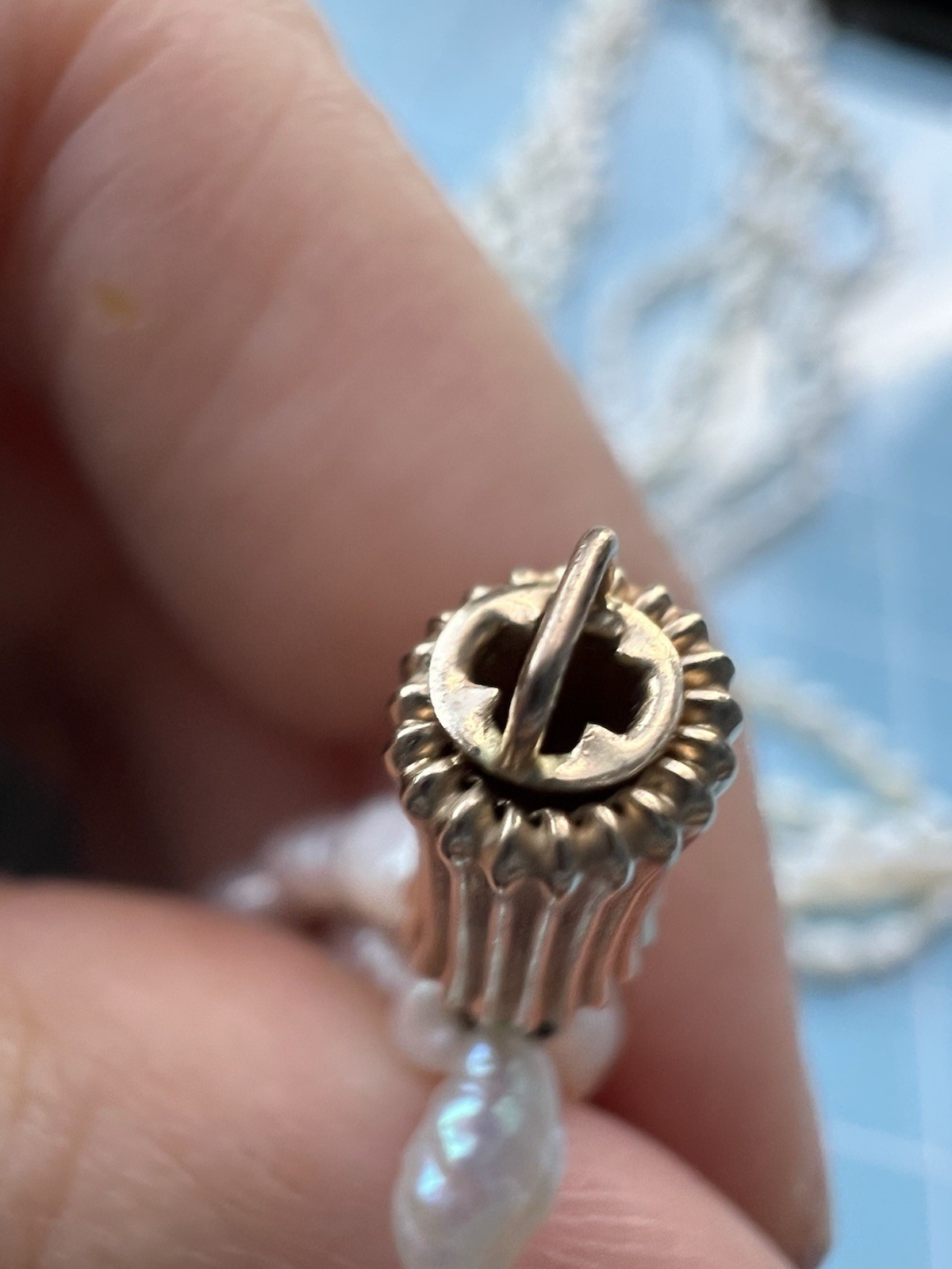 VTG Signed 14K Solid Gold Clasp Multi Strand Genu… - image 9