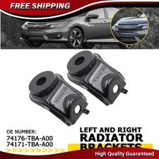 Pair Upper Radiator Mounting Bracket For Honda Civic 2016-2021 Left & Right Side