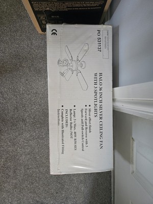 Halo 36'' Silber Deckenventilator mit 3 Strahlern 431/2732 (D) Deckenventilator & Licht 