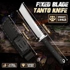 Japanese Fixed Blade Knife with Sheath - D2 Steel Tanto Knife, Cool Black