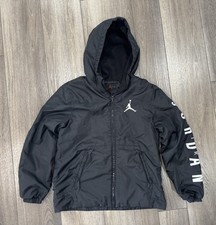 Jordan Jacket Boys Youth Sz Medium Black Hooded Long Sleeve 10-12Years
