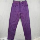 Vintage Jordache Jeans Purple High Waisted Mom Jeans Embroidered Size 11/12