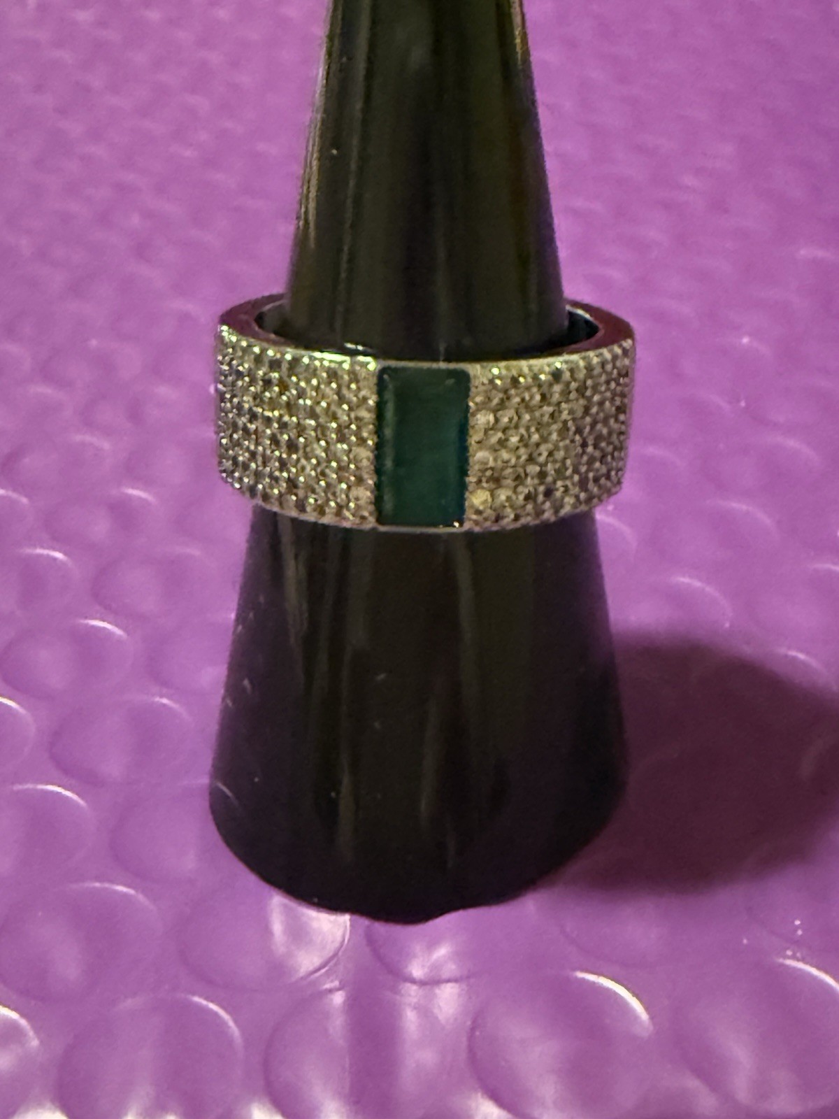 RBP7497 Modern Touch, Emerald Fused with Genuine Quartz Hematite Pl. Size 9