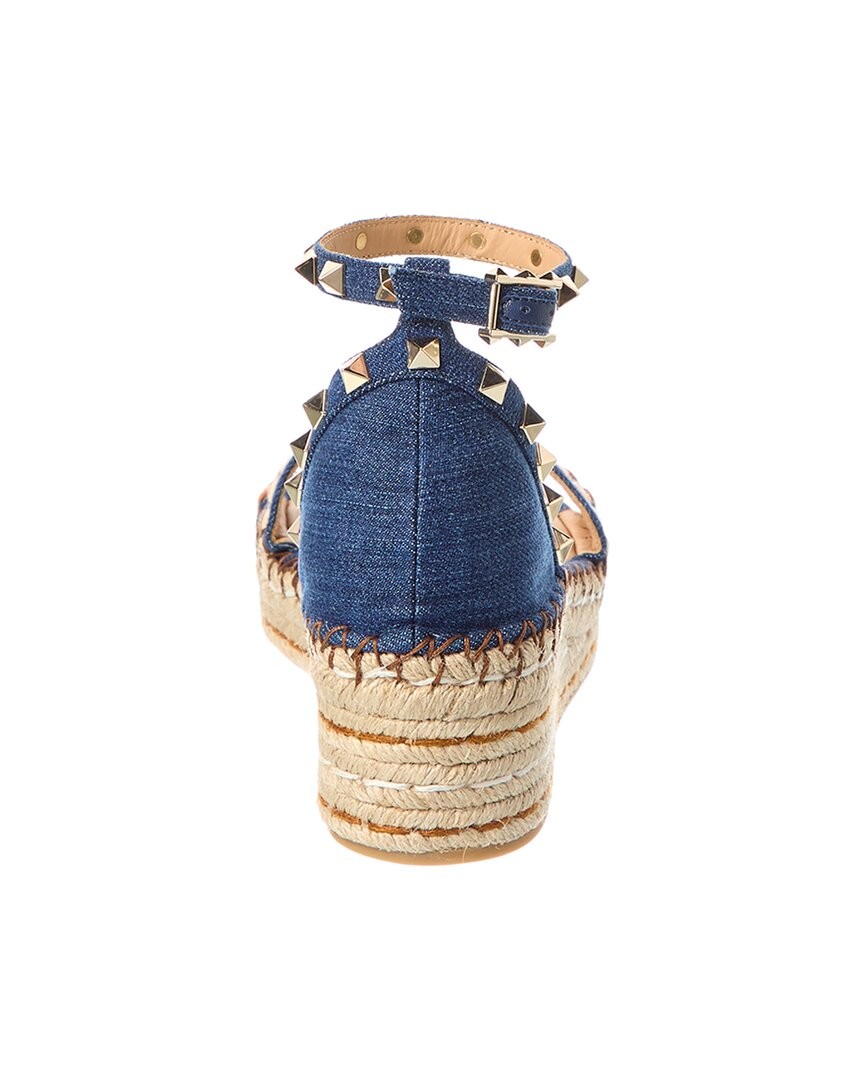 Valentino Vlogo 55 Denim Espadrille Women's Blue 38 thumbnail 3