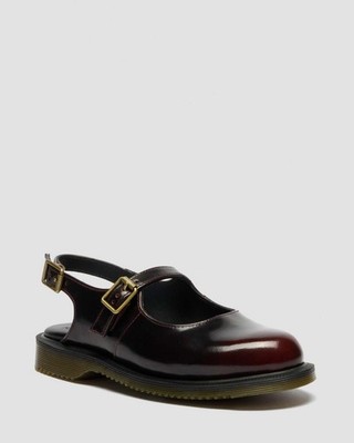 Dr. Martens Madaline Mary Jane Rub Off Damen-Lederslingback-Schuhe Kirsche