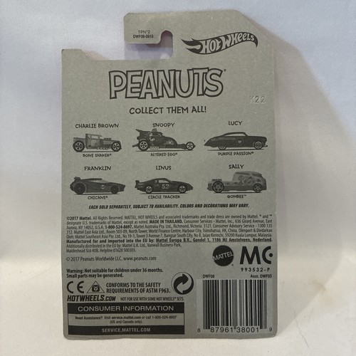 Hot Wheels Purple Blue Purple Passion Peanuts Series 3/6 Sealed Wear on Card - Picture 5 of 6