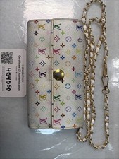 Portafoglio lungo Louis Vuitton multicolore monogramma con catena e scatola | Autentico | AS-IS