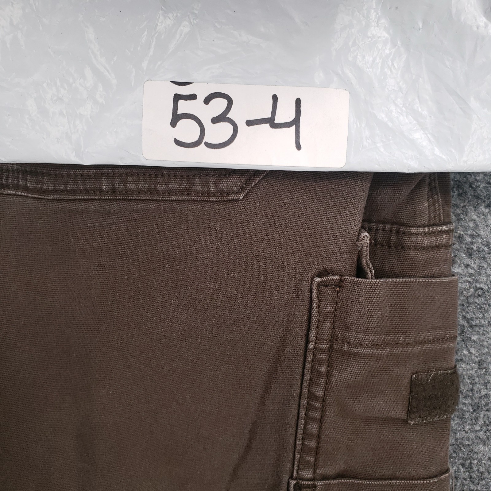 Duluth Trading Pants Mens 34x28 Brown Cargo Flex Fire Hose Fleece Lined Workwear