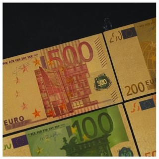 Lote 7 billetes euros ORO 99 9 % PURE GOLD “Certificado de autenticidad"