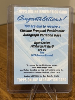 Wyatt Sanford Packfractor Auto /89 2026 Bowman Chrome 