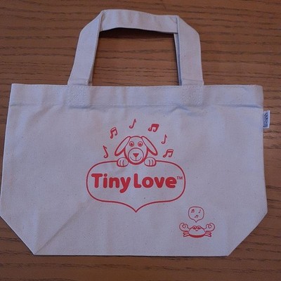 Tiny Love Dog & Musical Note Canvas Lunch Tote 30cm Cream
