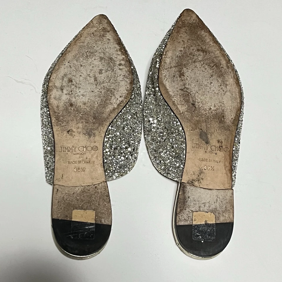 EE. UU. 6 EUROS 36 1/2 Jimmy Choo Mujer’s Italiano Brillante Vacaciones Diseñador Zapatos Planos Foto 3 de 4