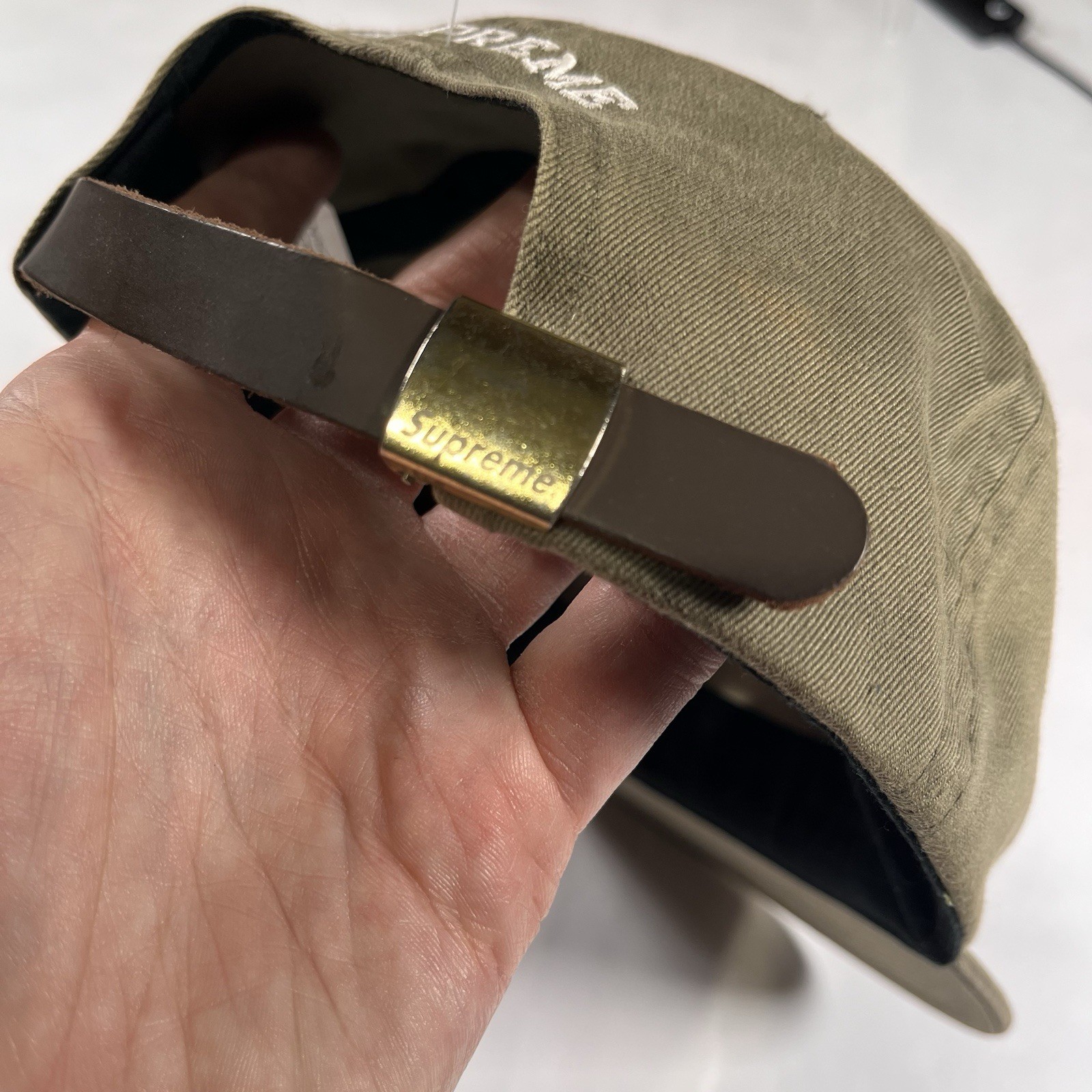 Supreme x Timberland 6 Panel Hat Olive Green Adjustable Strap RARE image 6