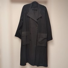 Yohji Yamamoto black long coat double button with pockets