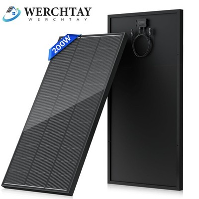 200W Monocrystalline Solar Panel 12V Off-Grid Battery Power RV Home Boat Camping