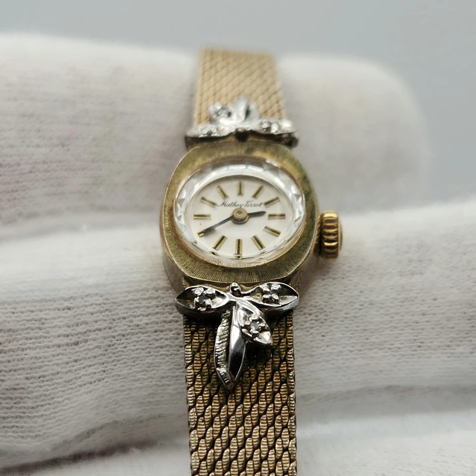 Reloj Mecánico Mathey Tissot Damas Vintage Lleno de Oro 10K Hecho en Suiza Foto 4 de 4