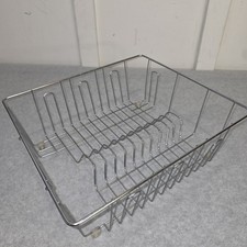 Rubbermaid Steel Dish Drainer Chrome Metal Rubber Feet Missing Cup