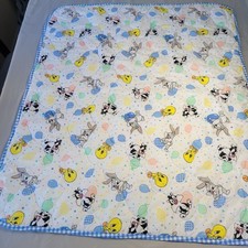 Looney Tunes Vintage Y2K 2000's Crib Blanket and Crib Skirt Bugs Bunny Tweety