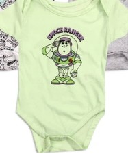 Disney Baby Toy Story Bodysuit Set 3PK Woody Buzz Rex Alien 0-3M New