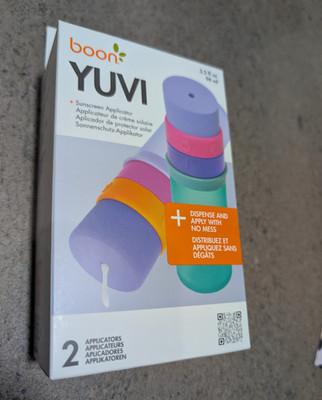 Boon YUVI Sunscreen Applicator 2-Pack Refillable Roll-On, 3.2 fl oz Twist Cap