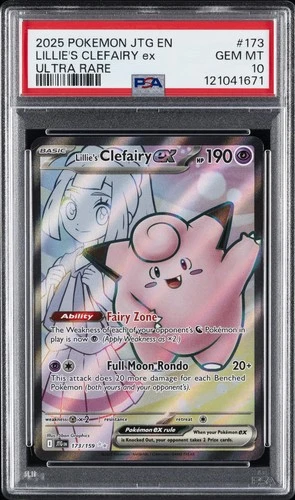 2025 POKEMON JTG EN-JOURNEY TOGETHER ULTRA RARE #173 LILLIE'S CLEFAIRY EX PSA 10
