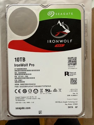 Seagate IronWolf Pro 10TB 3.5" NAS HDD7200RPM SATA 256MB Cache ST10000NE0004 NR - Image 1 of 4