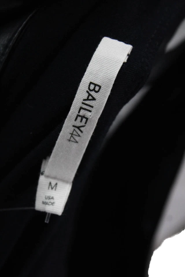 Vestido recto Bailey 44 para mujer sin mangas de cuero con ribete de seda azul marino talla M Foto 4 de 4