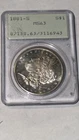 1881-S Morgan Dollar PCGS MS63 Rattler Holder Old Gen Nice Luster