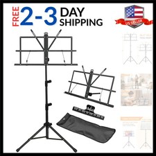 Sheet Music Stand with Clamp and Carrying Bag - 2 in 1 Dual-Use Desktop Book ...