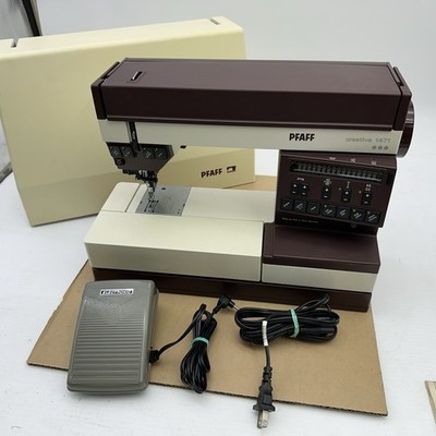 Pfaff Creative 1471 Sewing Machine With Case Power Cord Pedal Cover Case