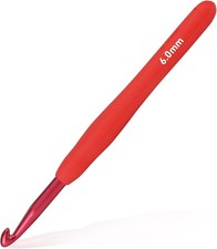6mm Ergonomic Crochet Hook with Soft Comfort Grip for Beginners and Arthritic