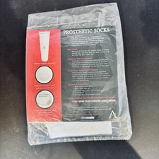 New Prosthetic Sock Alps Coolmax Invista 3 Ply White Size M Amputee Sock