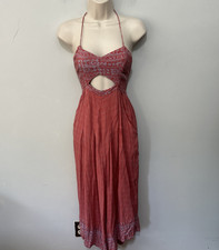 Free People Jumpsuit Womens XS Red Crystal Ba...