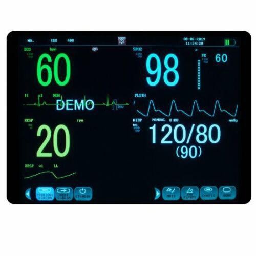 Top~ 12'' ICU Patient Monitor Vital Signs System ECG NIBP SPO2 RESP ...