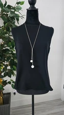 Giorgio Armani womans Black Silk Sleeveless blouse US size 4 Made in Italy
