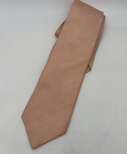 BVLGARI 100% Silk 7-Fold Peach Men Necktie Pink Formalwear Beach Wedding Summer - Picture 5 of 7