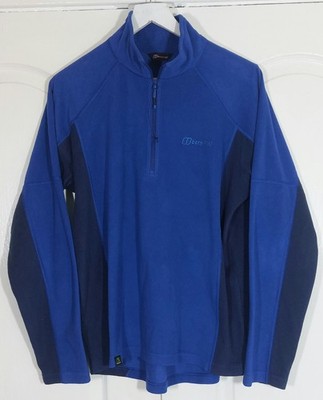 Berghaus Hartsop 1/2 Zip Herren blau Polartec Fleecejacke Größe Large