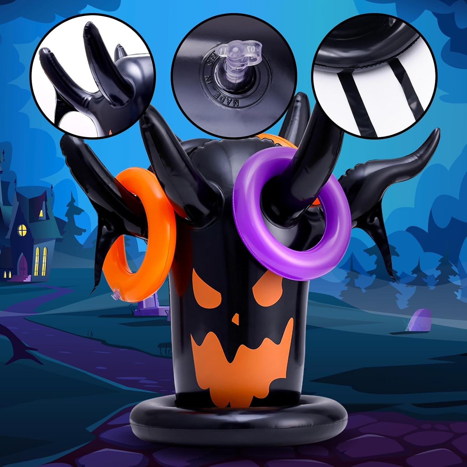 Halloween Ring Toss Game Inflatable Spooky Tree Witch Toss Game for ...