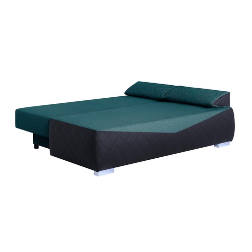 Boxspringsofa - schwarz-petrol - Karosteppung - Dauerschläfer Sofa Couch - Bild 5 von 10