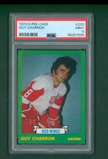 1973 O-Pee-Chee Hockey Card - #220 Guy Charron, PSA 9 MINT