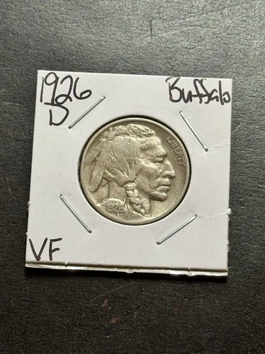 1926 D Buffalo Nickel VF Very Fine Better Date US 5c Type Coin (Raw19077)