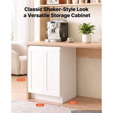 VEVOR White Shaker Base Cabinet Ready to Assemble, 24"W Unassembled Cabinet, 2