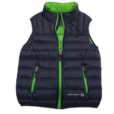 Free Country Boys Puffer Vest Medium 10 12 Navy Blue Green Zip Lightweight